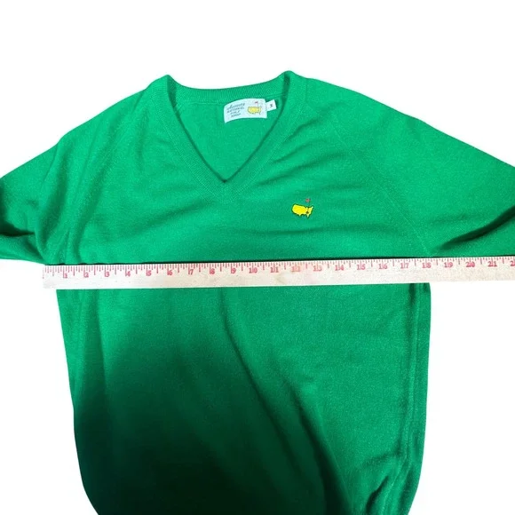 Vintage Augusta National Golf Shop Sweater Women M Green Masters V-Neck USA RARE - Picture 6 of 8